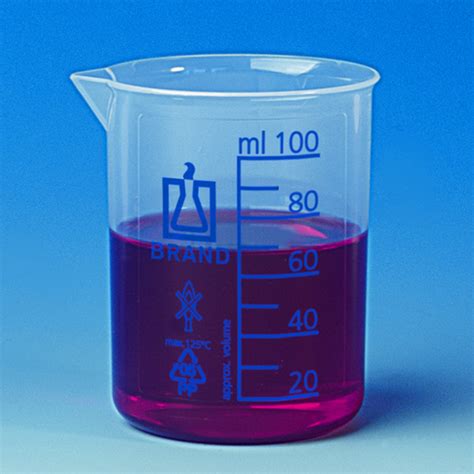 Beaker Low Form Pp 100 Ml 10 Ml Grad Blue Measuring Beaker