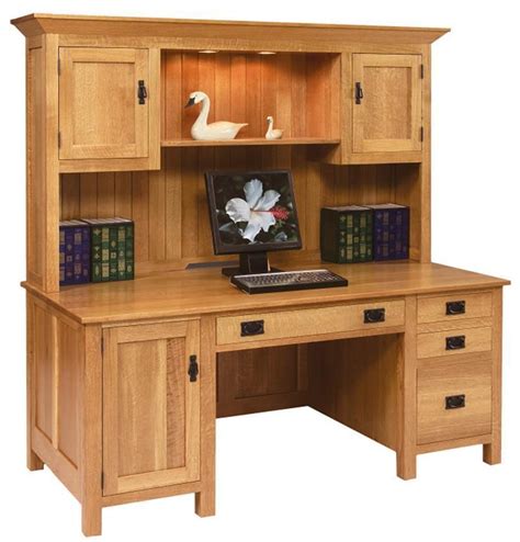 Mission Style Solid Wood Computer Desk By Dutchcrafters Amish