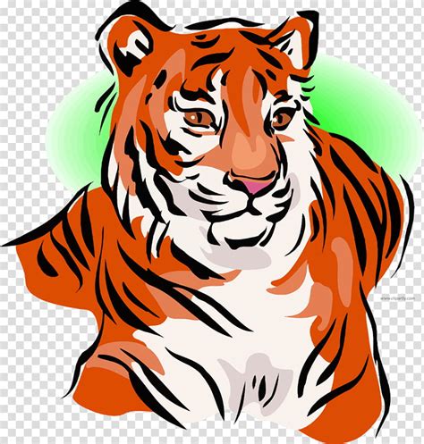 Cartoon Cat Bengal Tiger Roar Black Tiger White Tiger Face
