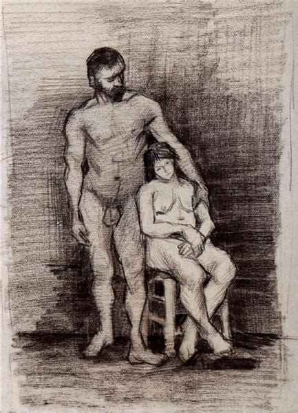 Standing Male And Seated Female Nudes C 1887 Vincent Van Gogh