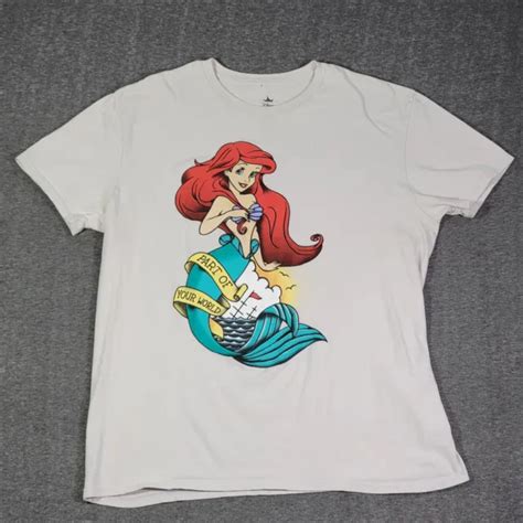 Disney The Little Mermaid Ariel Part Of Your World Tattoo T Shirt Size Xl Beige 1200 Picclick