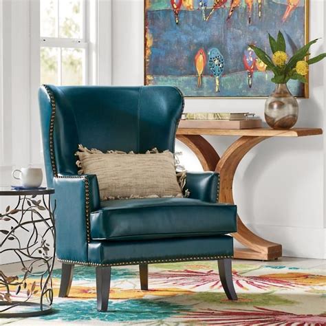 Seigfried dark teal new velvet tufted arm chair. Jordan Wing Chair | Grandin Road | Oversized chair living room, Wing chair, Teal furniture