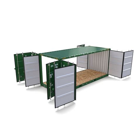 3d 20ft Shipping Container Double Side Open Cgtrader