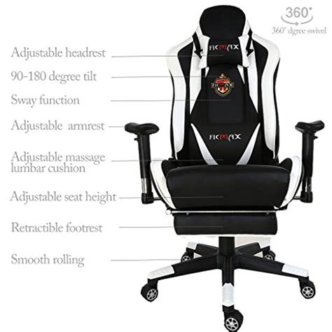 Ficmax Large Size High Back Ergonomic Gaming Chair Racing Seat With