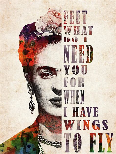 Frida Kahlo Quote Watercolor Digital Art By Mihaela Pater Fine Art
