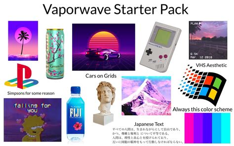 Vaporwave Starter Pack Play Nintendo Game Boy Memegine