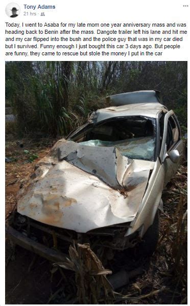 Nigerians Allegedly Steal From Accident Victim After His Car Was Hit By