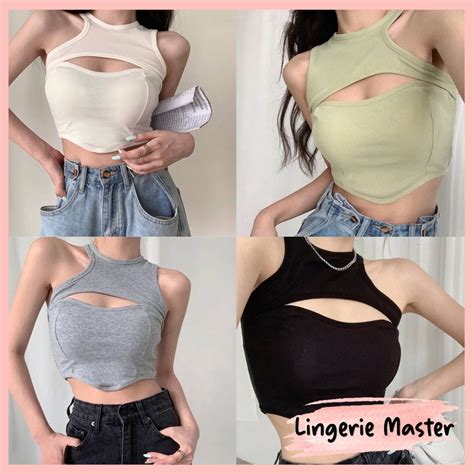 Jual Lingerie Master B Tanktop Korea Crop Top Korean Halter