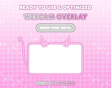 Twitch Static Neon Pink Devil Webcam Overlay Etsy