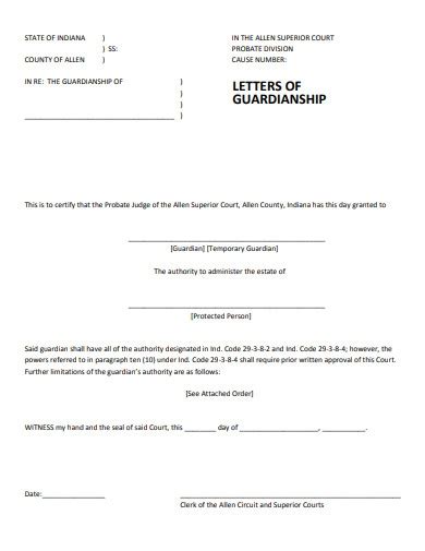 Legal Guardianship Letter Free 10 Examples Format Sample Examples