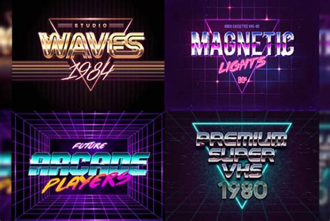 Make 80s Retro Vintage Logo Chrome And Neon Styles By Johnelements