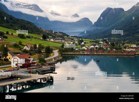 Approach To The Port Of Olden Norway Stock Photo 22656998 Alamy