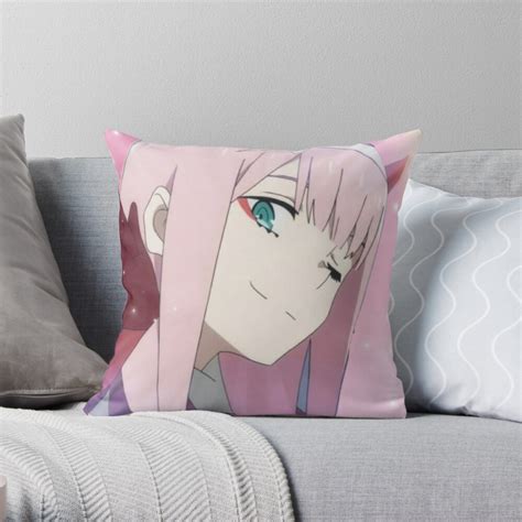 Zero Two Darling In The Franxx Throw Pillow By Bacarr Redbubble