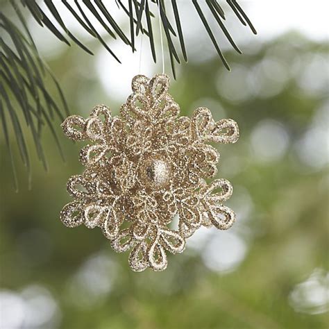 Dimensional Gold Glitter Snowflake Ornament Christmas Ornaments Sale