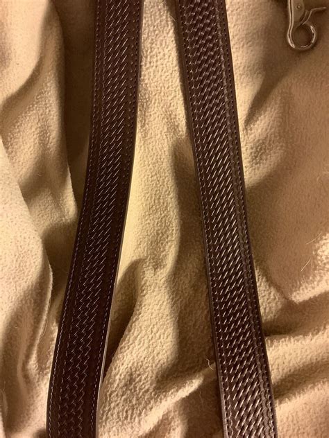 Nocona Belt Co Mens Basketweave Embossed Leather Suspenders New