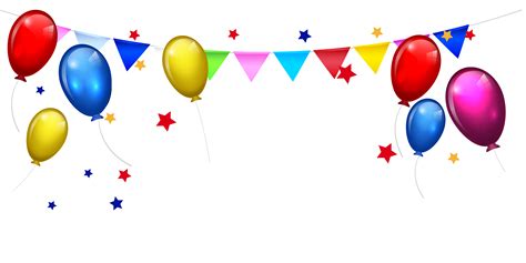Download Free Bunting Balloon Birthday Stars Cake Border Cartoon Icon