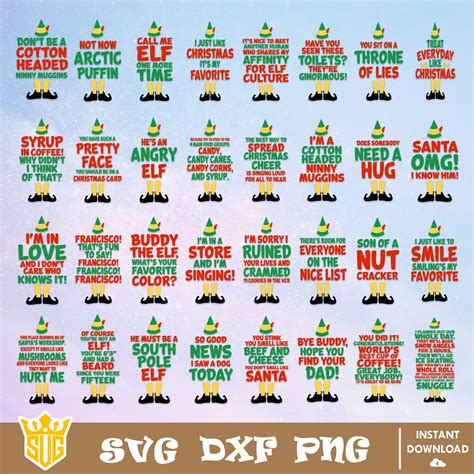 Buddy The Elf Movie Quotes Svg Buddy The Elf Svg Elf Svg Inspire