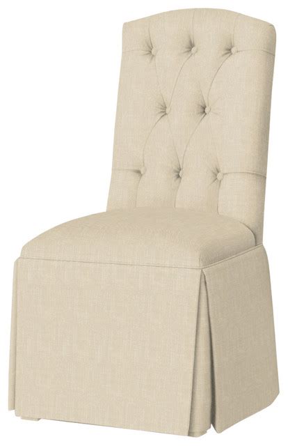 Learn how to sew a parsons chair slipcover for the ikea henriksdal bar stool. Hampton Tufted-Back Skirted Parsons Chair, Cream ...