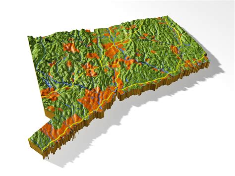 Connecticut High Resolution 3d Relief Maps 3d Model Cgtrader