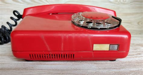 Old Rotary Dial Telephone Vintage Red Phone Retro Telephone Etsy