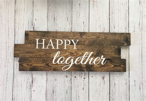 Happy Together Wood Sign Love Quote Pallet Art Painted