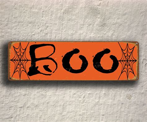Boo Sign Halloween Party Signs Classic Metal Signs Boo Sign