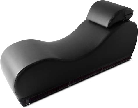 Liberator Black Label Esse Chaise With Cuff Kit Black Faux Leather Sex And
