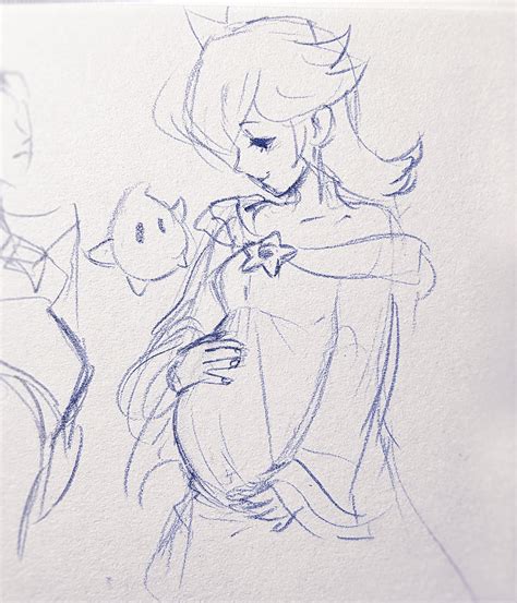 Sapphic💋bump Taking Commissions In Streams On Twitter Rosalina Sketch Request From One Of
