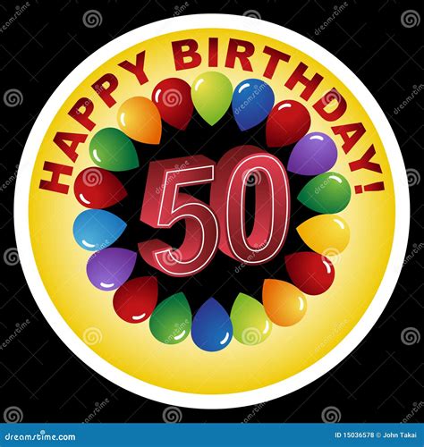 Happy 50th Birthday With Gold Balloons Greeting Card Background Vector