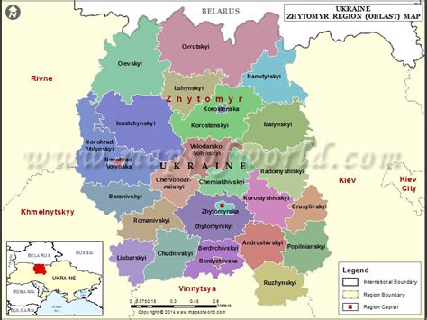 Zhytomyr Map Map Of Zhytomyr Region Oblast Ukraine