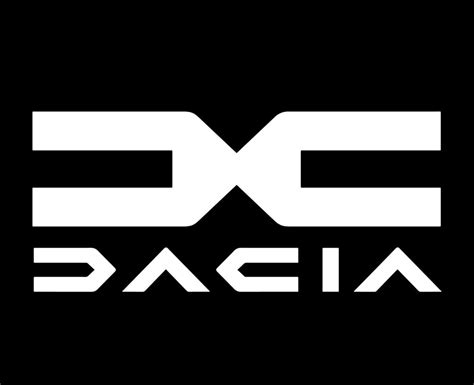 Dacia Brand New Logo Car Symbol With Name White Design Romanian