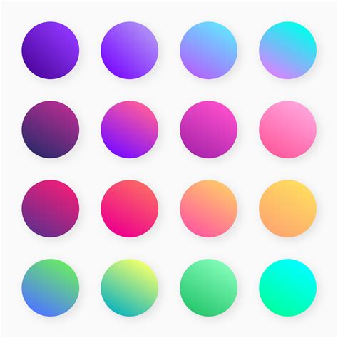 Trendy Colorful Gradient Swatches Vector Gradient Color Design Color
