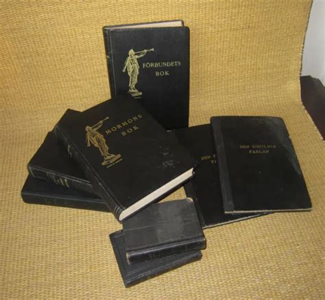 Swedish Lds Library Antique Book Of Mormon Mormons Bok Hymns Triple