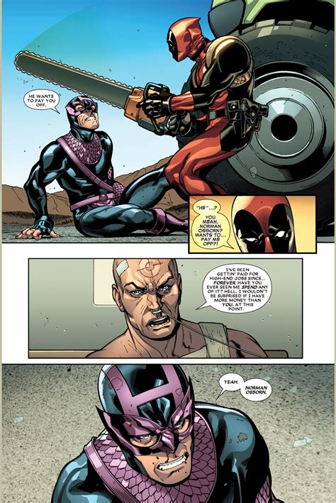 Dark Avengers Hawkeye Bribes Deadpool Comicnewbies