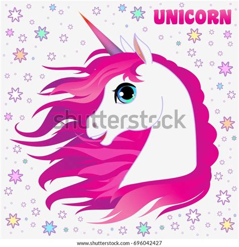 Unicorn Head Portrait Vector Illustration Magic Stock Vector Royalty