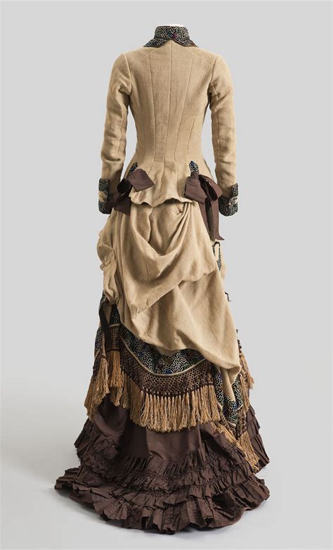 1877 Walking Dress With Deep Fringe Trim Albany Institute Of History