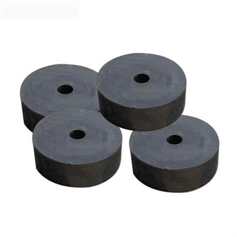 Black Machine Round Anti Vibration Rubber Pads High Flexibility 40mm