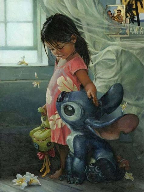 Realistic Portrait Of LILO STITCH By Heather Theurer Disney Fine Art Disney Art Lilo And