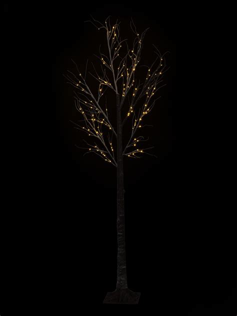 7ft snowy effect warm white twig tree pre lit 120 led xmas lights indoor outdoor ebay