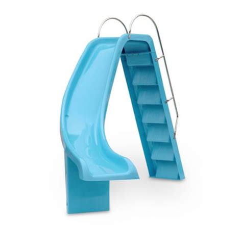 Left Hand Curved Slide Blue Pool Slides Water Technics