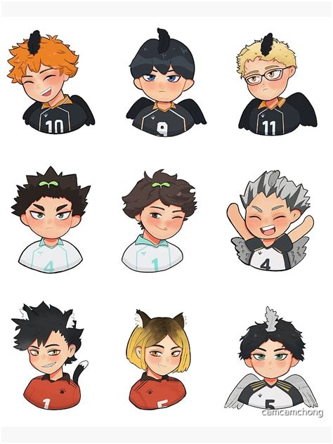 Haikyuu Sticker Set Chibi V2 Poster For Sale By Camcamchong Redbubble