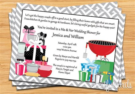 his and hers couple wedding shower invitation etsy