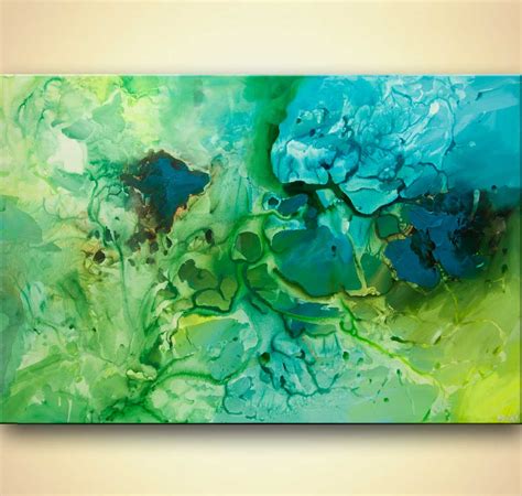 Painting For Sale Big Contemporary Green Blue Teal