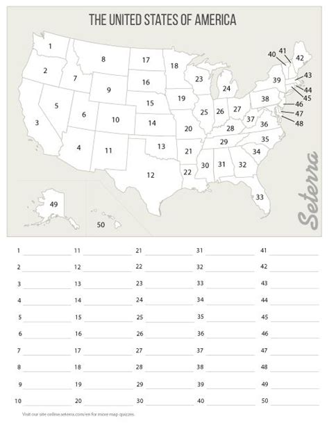 United States Map Quiz Printable