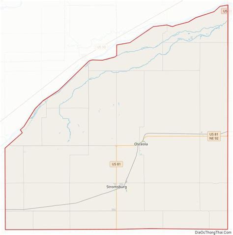 Street Map Of Polk County Nebraska Nebraska