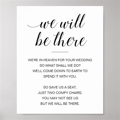 We Will Be There Memorial Chairs Wedding Poster Zazzle