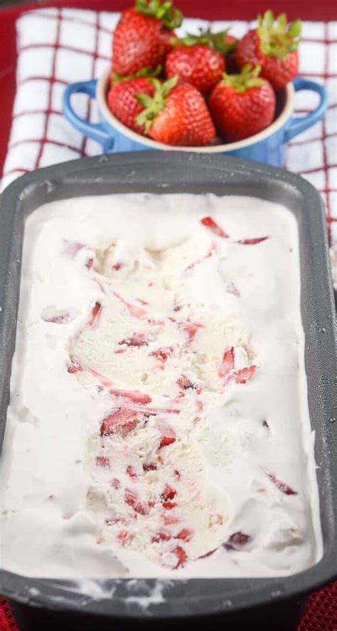 Easy Homemade No Churn Strawberry Ice Cream Flavor Mosaic