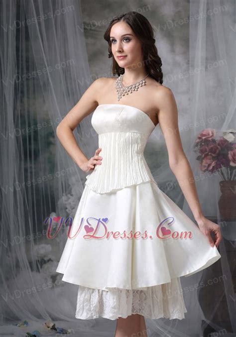 Strapless Casual Romantic Beach Wedding Dress Short Romantic