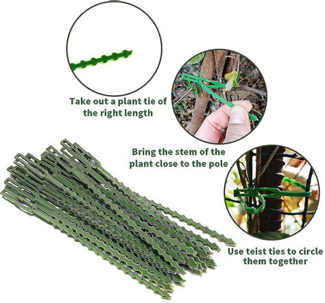 90 Pieces Green Adjustable Plant Ties Garden Clips Plastic Cable Ties
