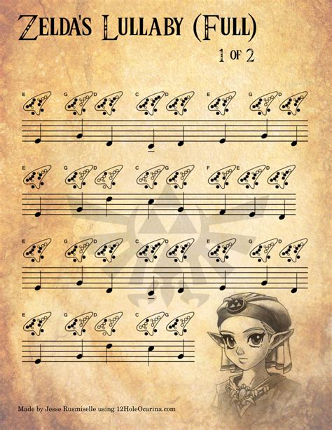 Zeldas Lullaby 12 Ocarina Tabs Ocarina Music Music Tabs